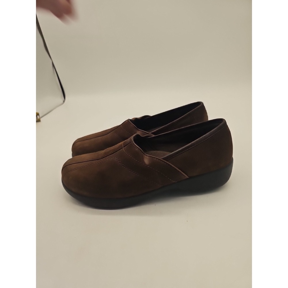 Dexter Shoes Women's 6.5 M Suede FLATS Brown SLIP‎ ON Clogs Loafers